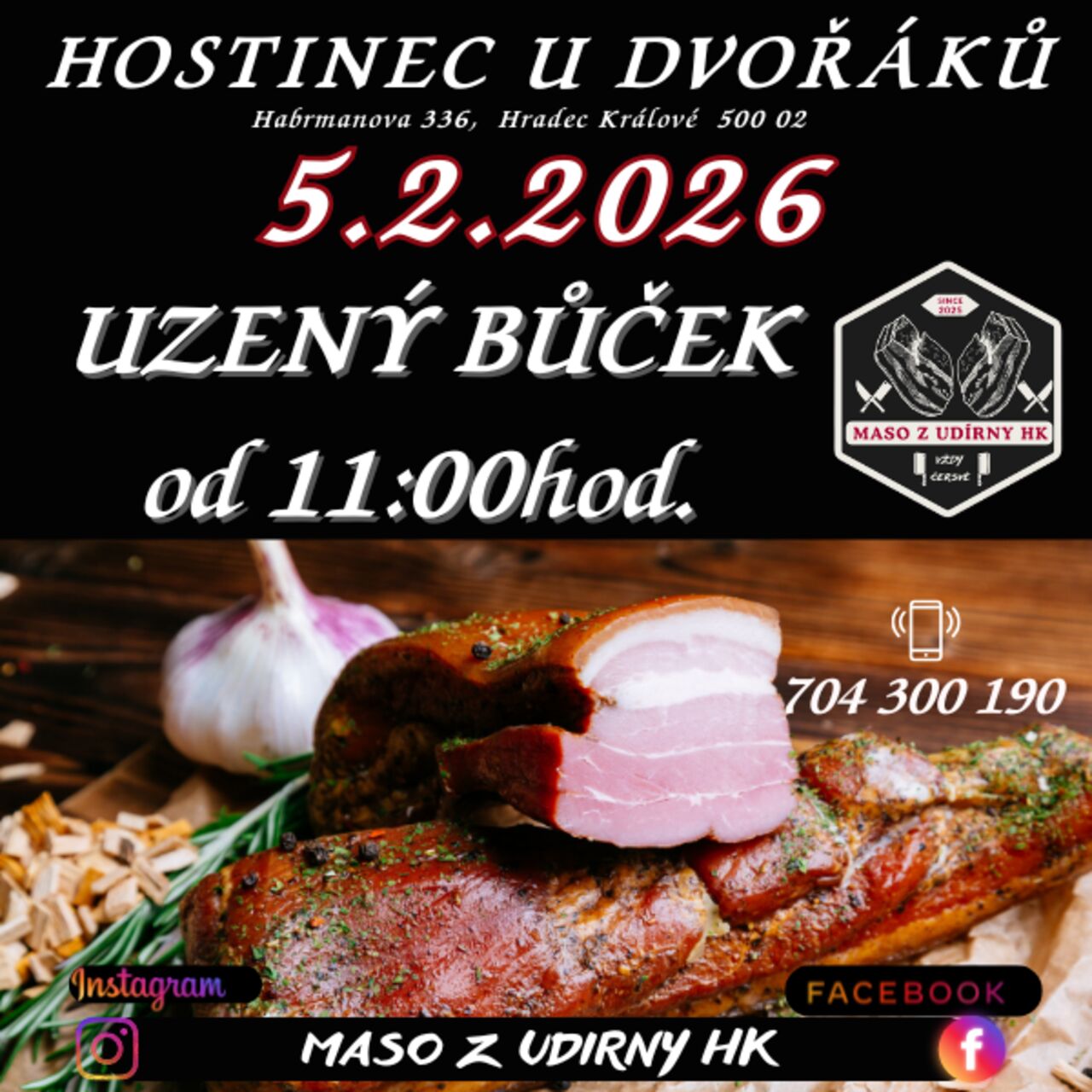 Maso z udírny Uzený bůček