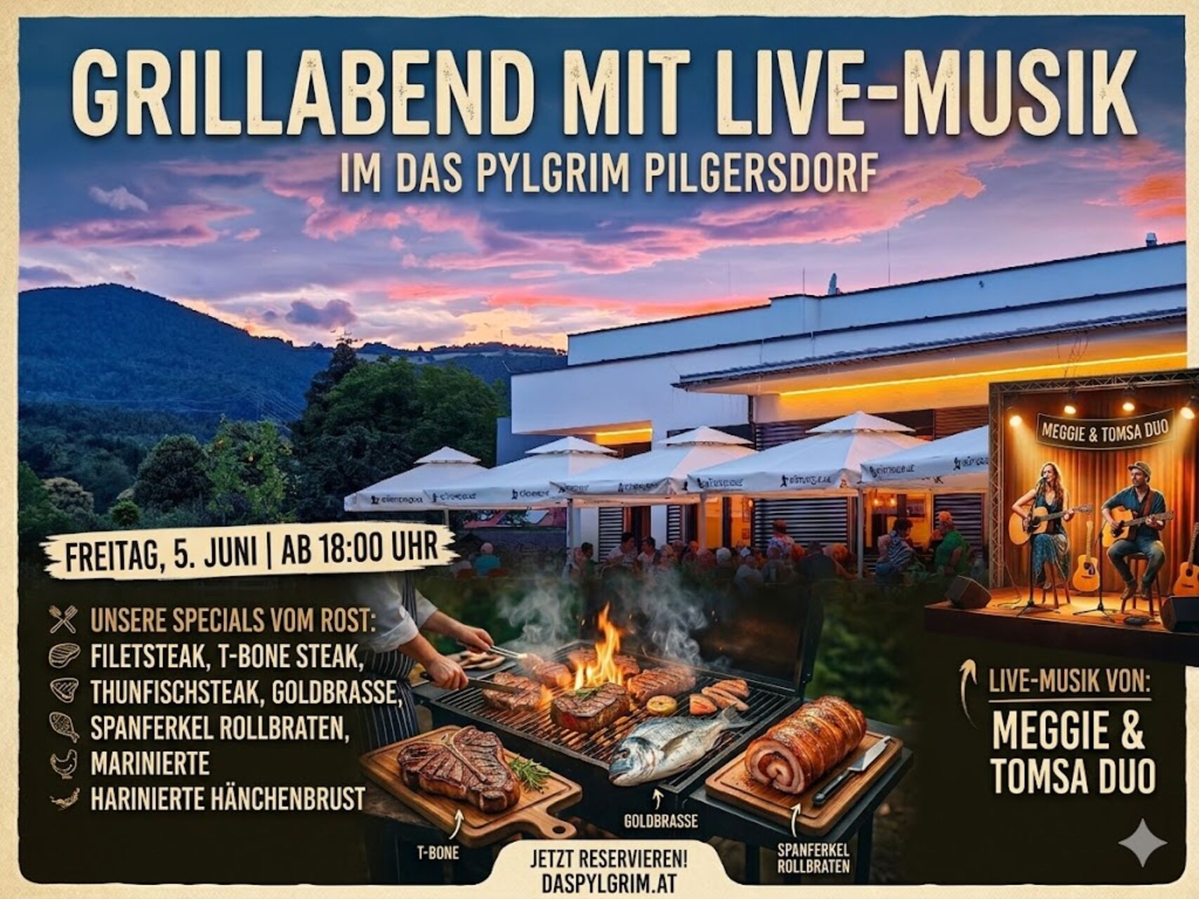 🔥 Grillabend mit Live-Musik im Das Pylgrim! 🔥