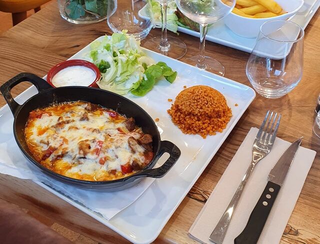 Gratin d'agneau accompagné de boulgour