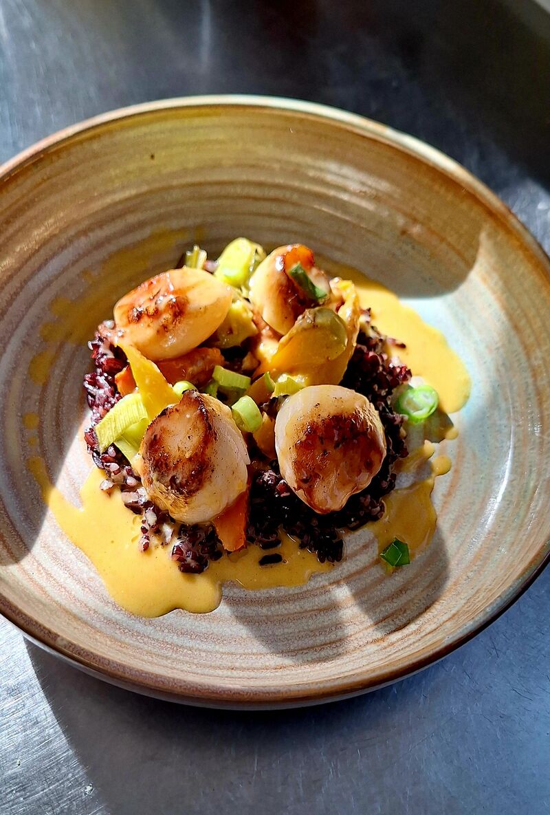 St-Jacques /riz noir/ légumes d'hivers 