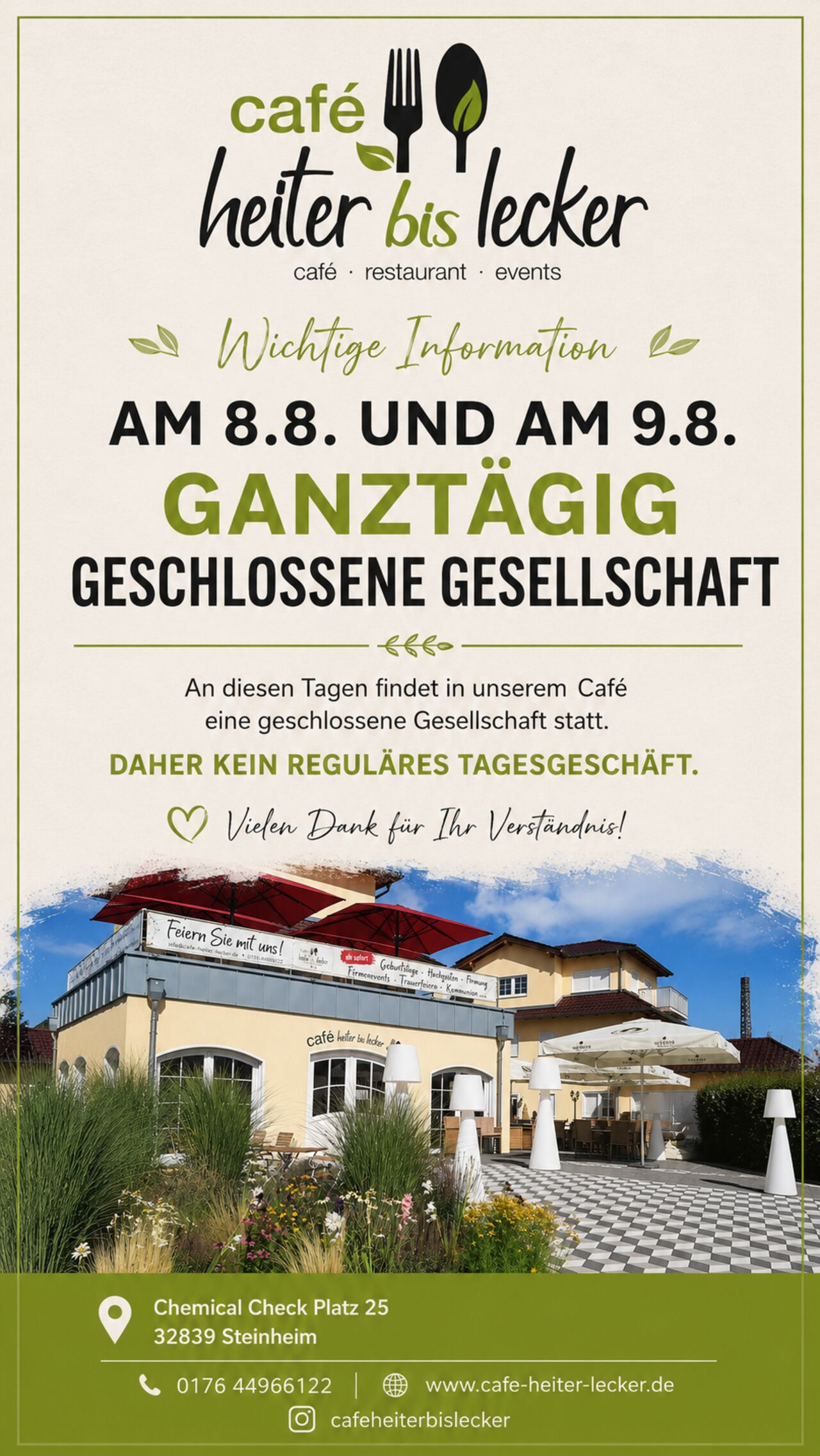 Geändert Öffnungszeiten