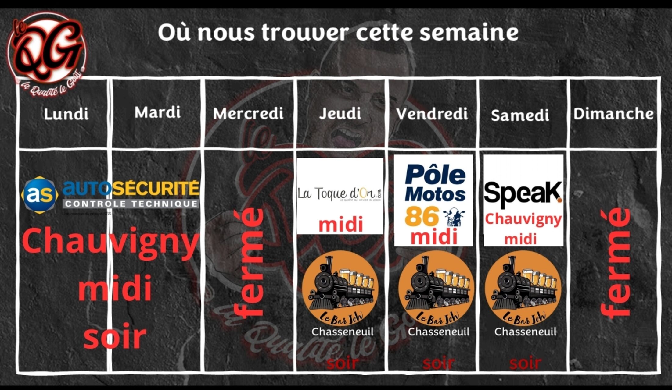 Planning du 24 au 29 novembre