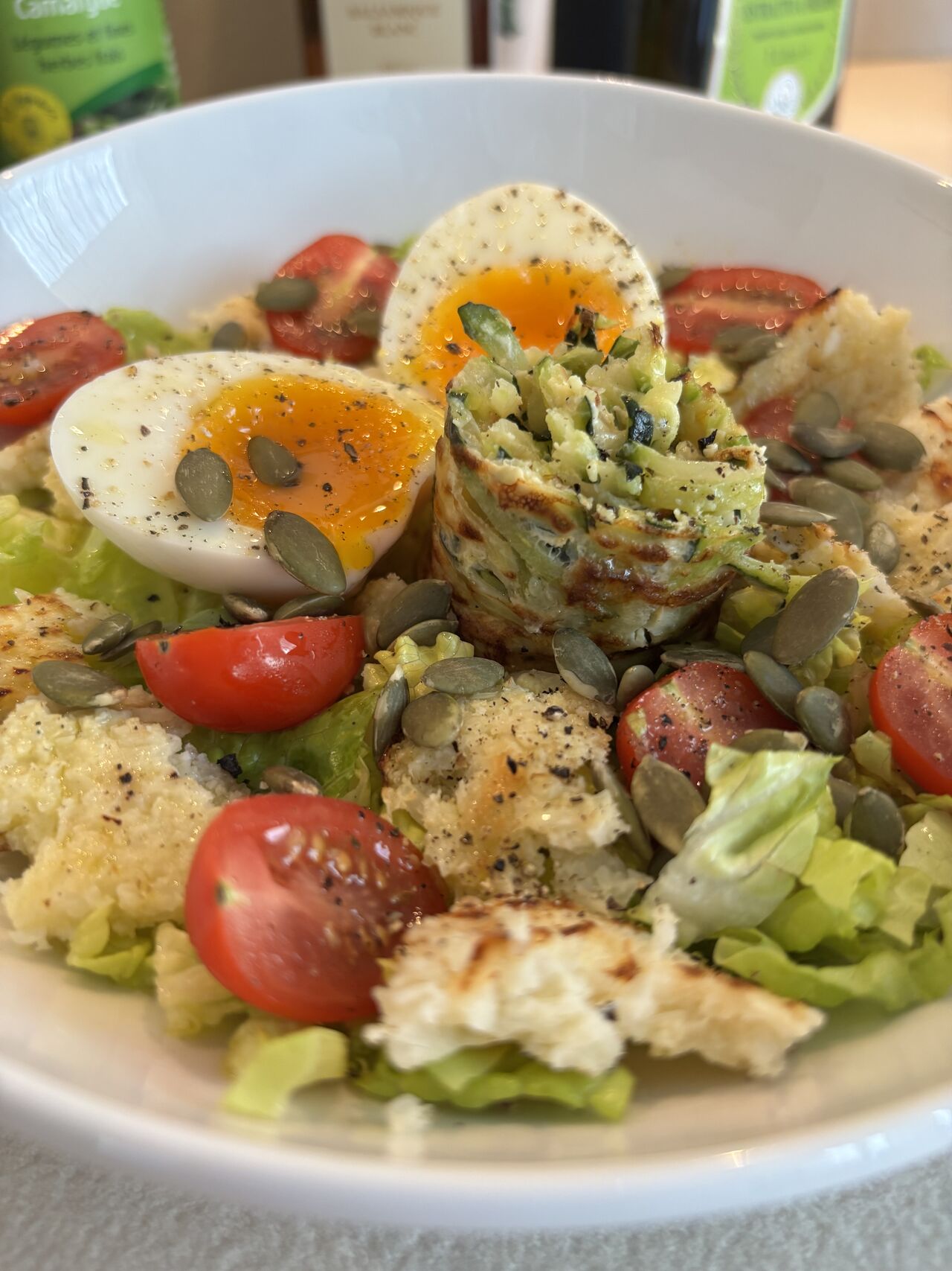 Chou fleur, courgette et oeuf