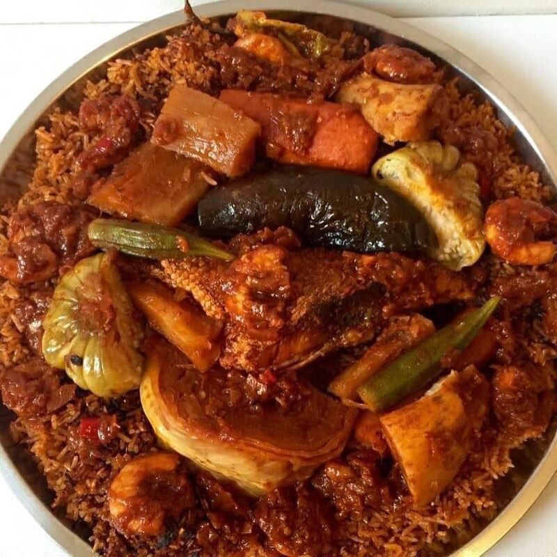 Thieboudien riz au poisson rouge.