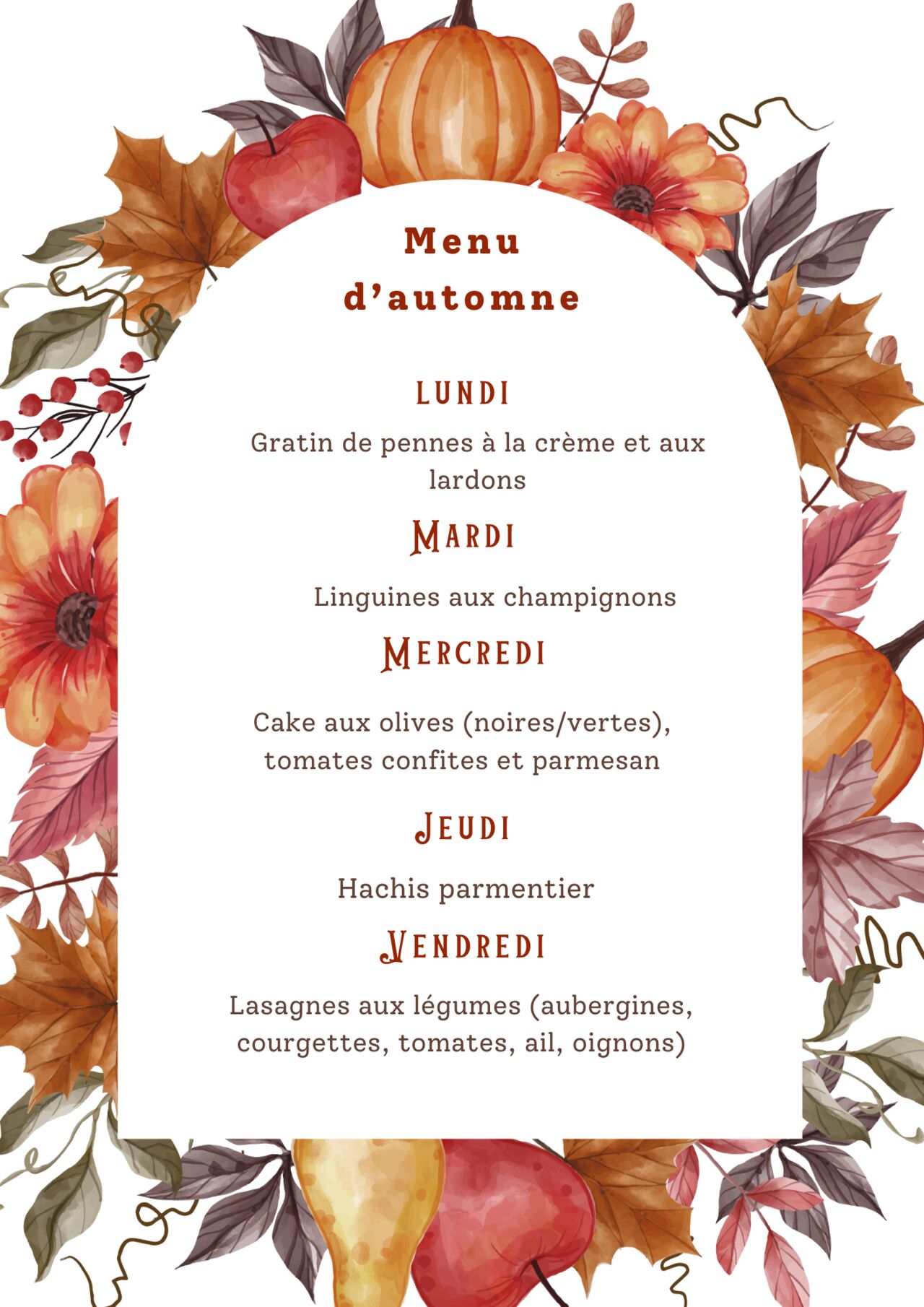 Menu flexitarien 