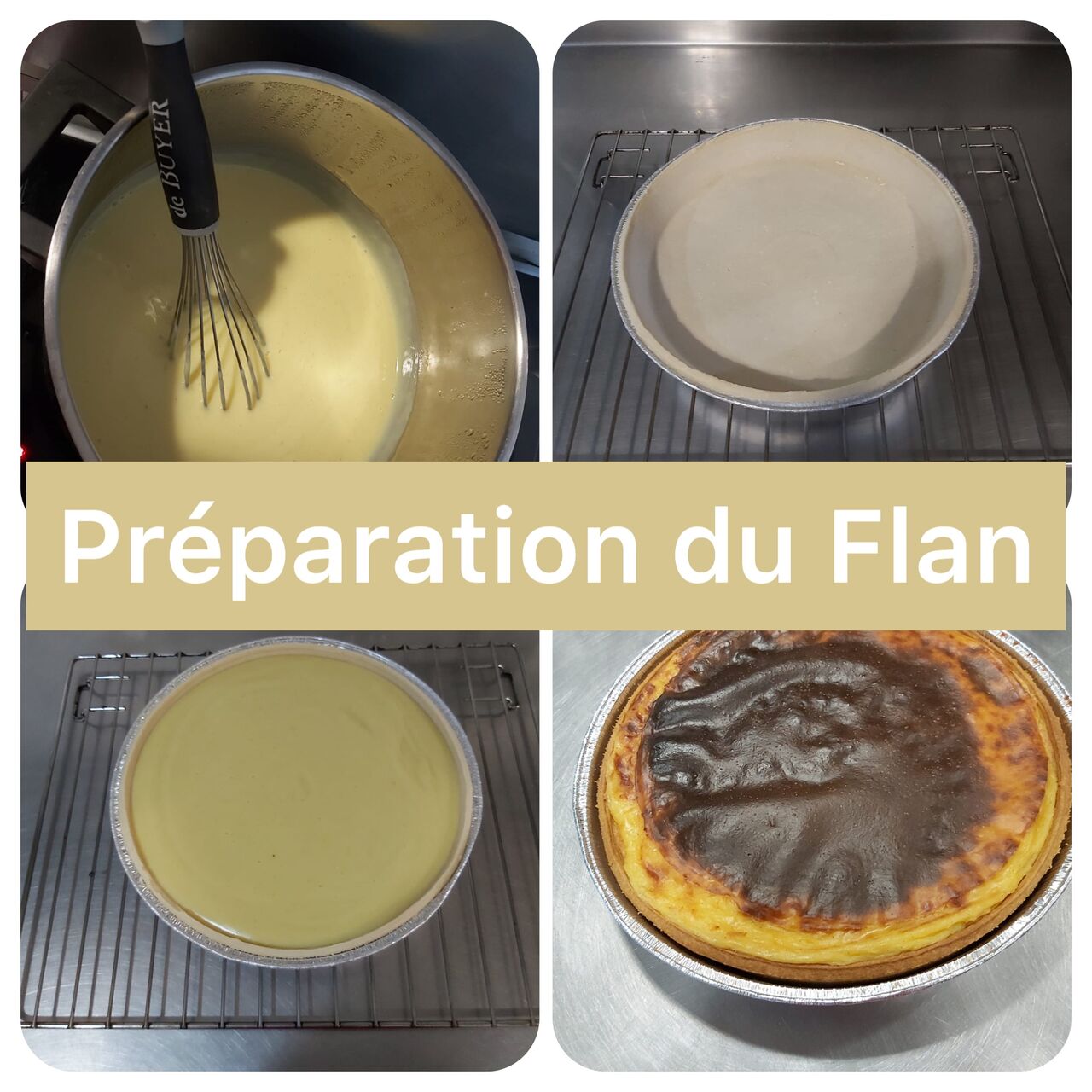 Les étapes de la préparation du flan