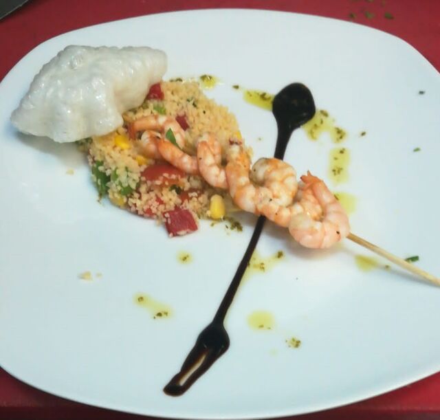Pincho de Langostinos con Cous-Cous
