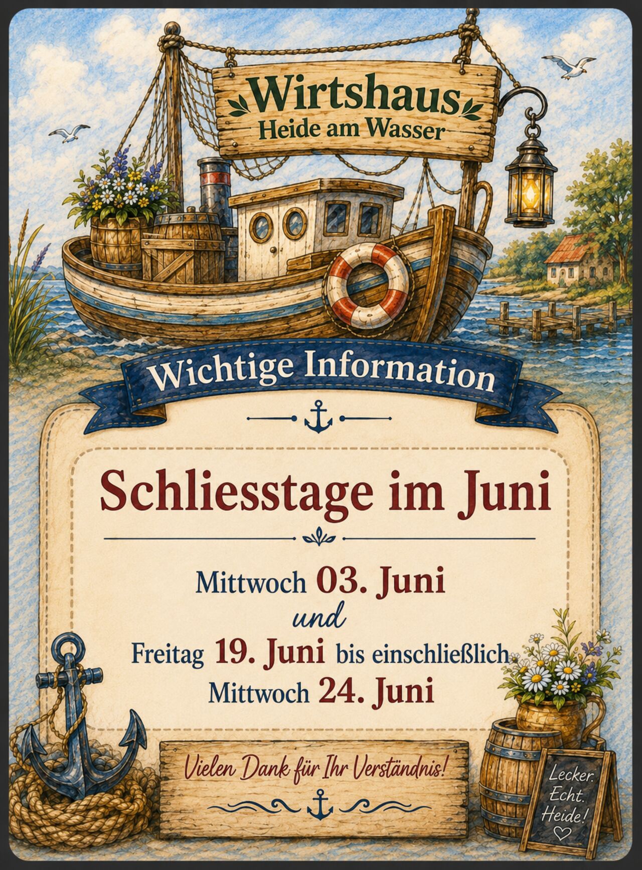 Schliesstage Juni 2026