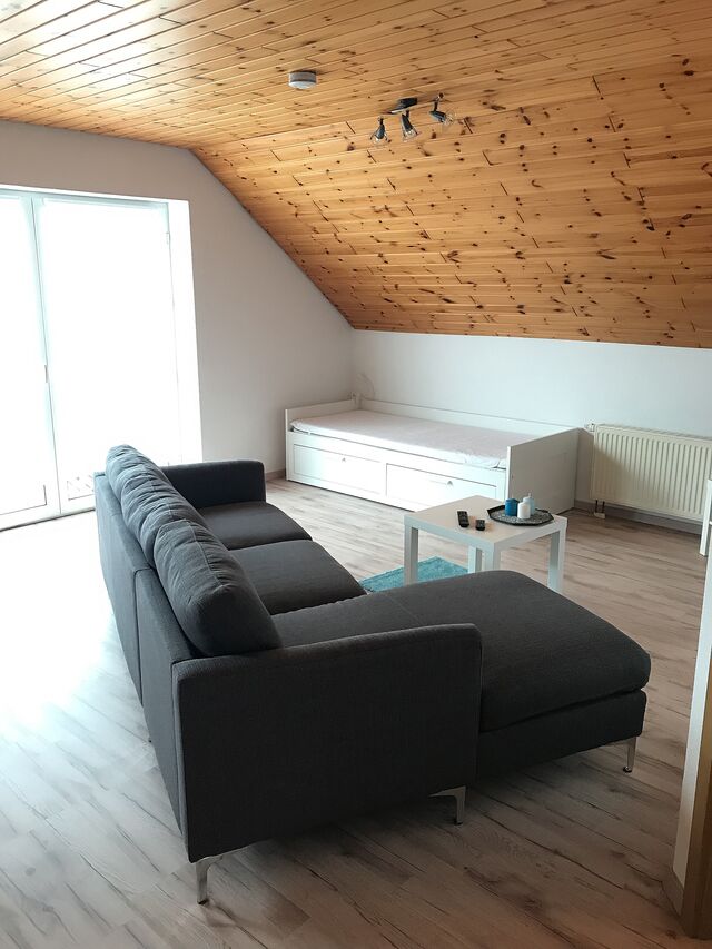 Wohnzimmer mit Gästebett Apartment 1