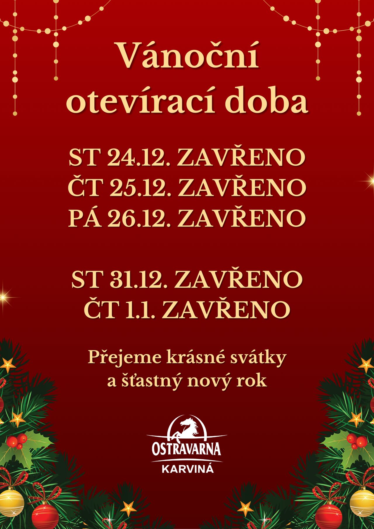 Vánoční otevírací doba