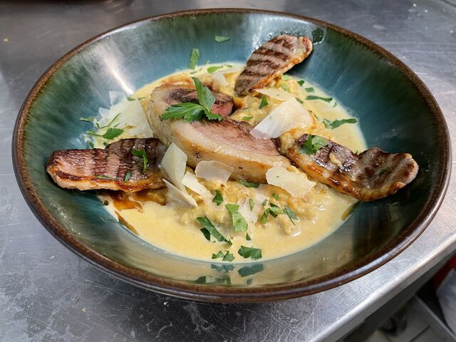 Risotto de canard crème de champignons