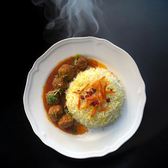 Basmati Reis mit Fleischbällchen