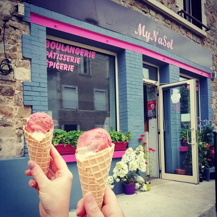 Glace vanille et fraise