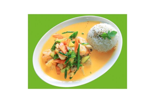 12c. Rotes Curry mit Garnelen