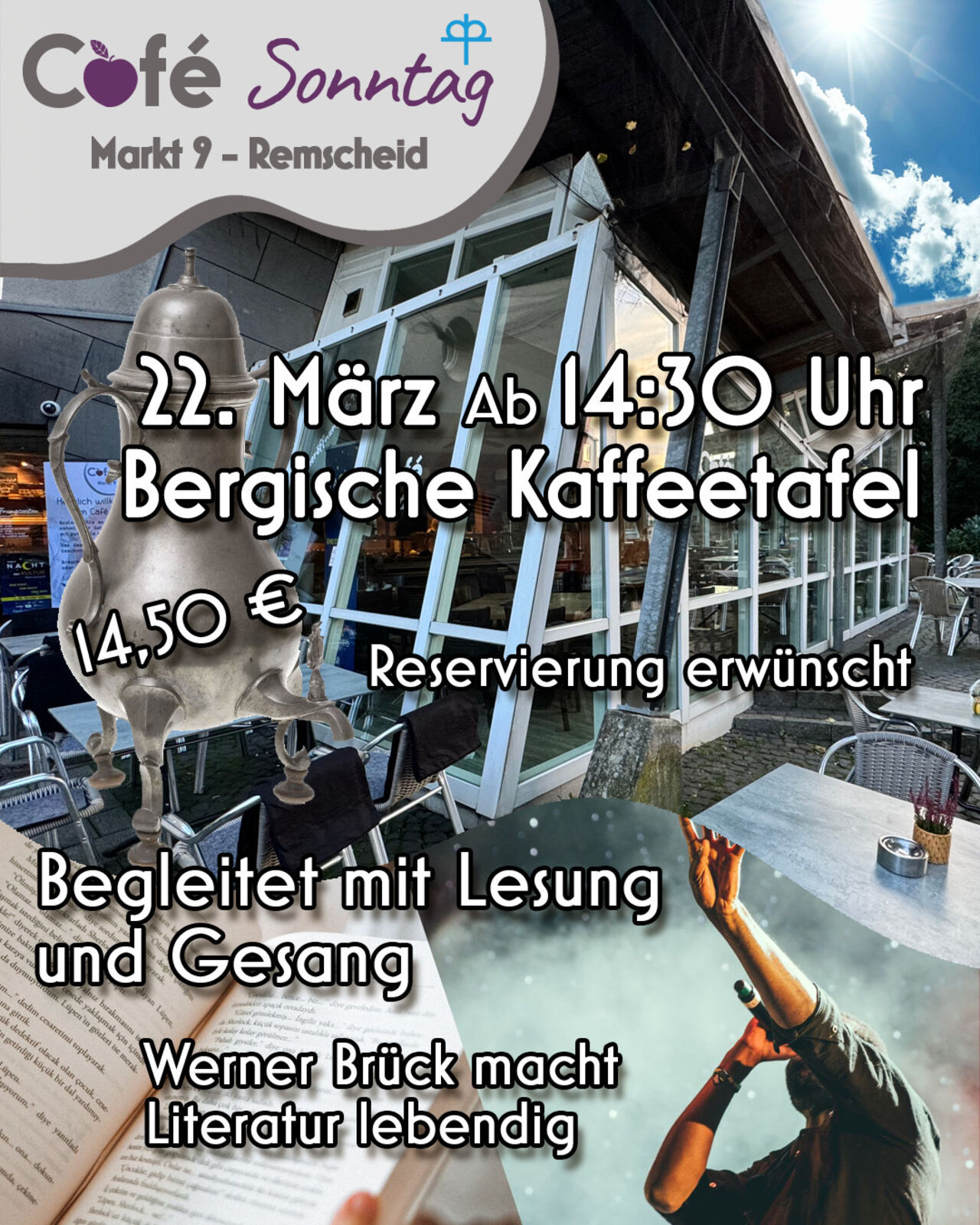 22.3.! Bergische Kaffeetafel ab 14:30 Uhr und Lesung mit Werner, Brück der Extraklasse !
