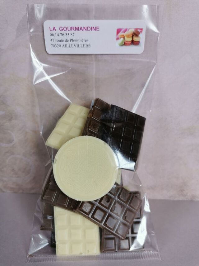 Mini tablette chocolat mélange 5.00€ les 80g