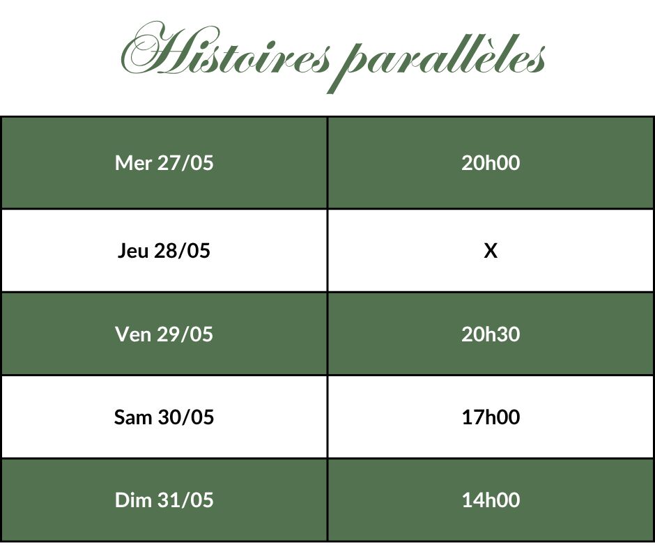Histoires parallèles- Horaires