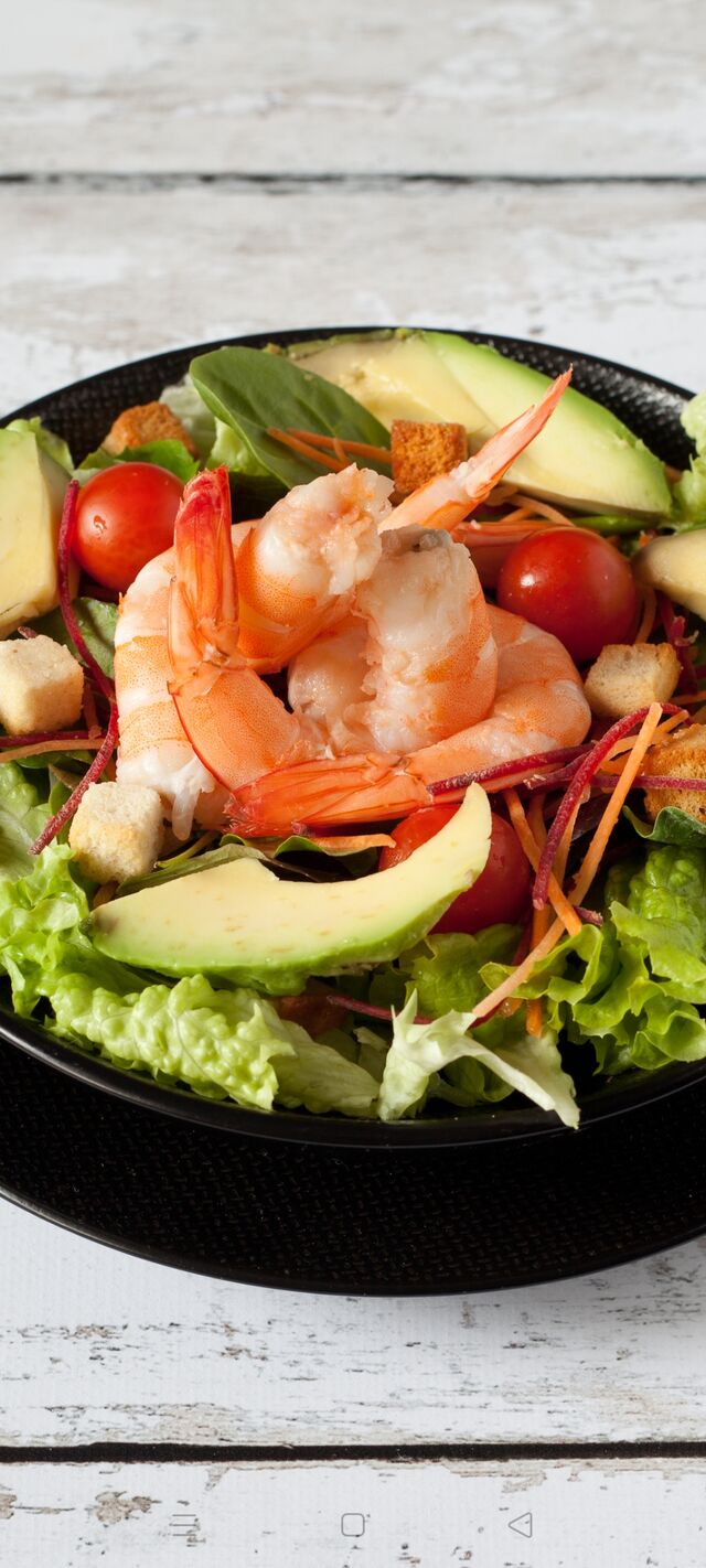 Salade de crevettes.