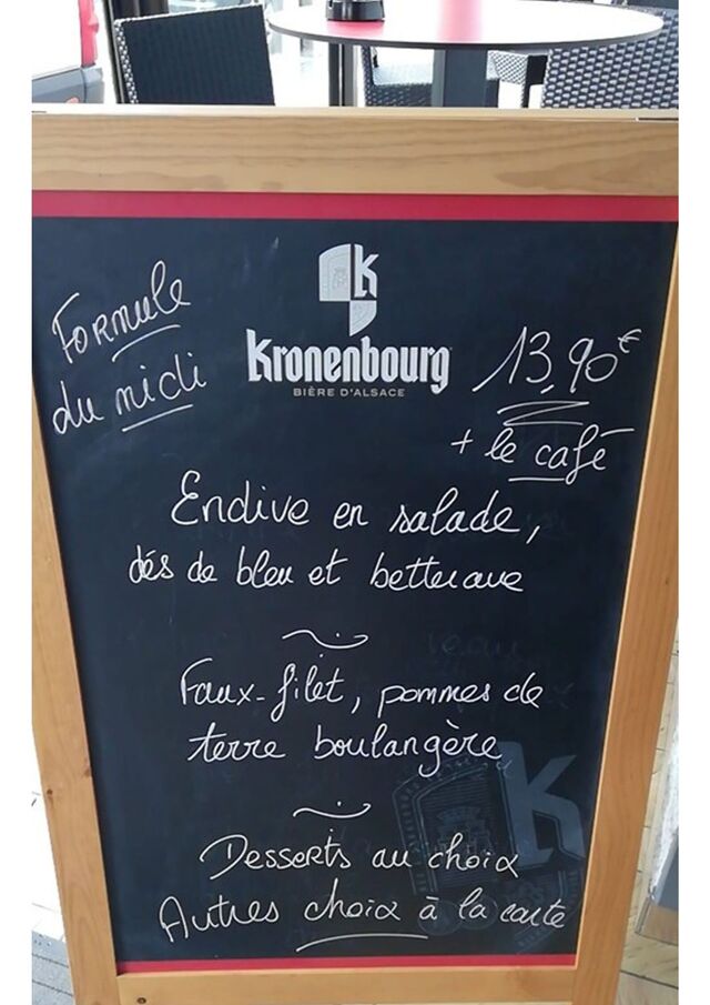 Notre formule midi du jour 