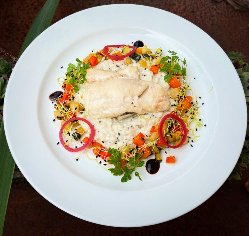 Filet de merlu & risotto à l huile de truffe