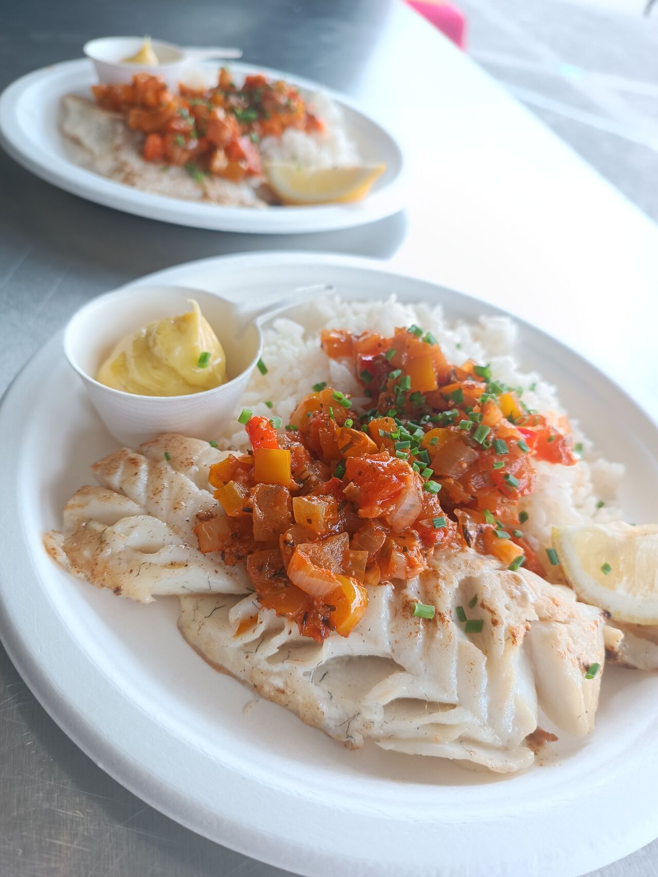 Cabillaud riz de Camargue sauce provençale 