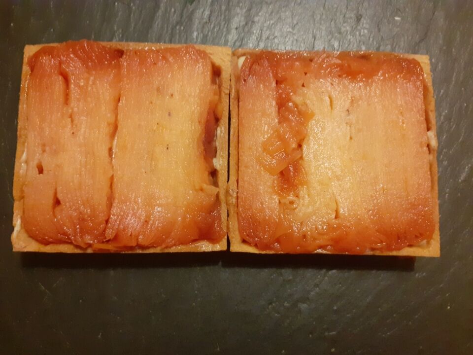 Tartelette coing pressé, sirop cardamone et zeste d'orange,
crème pâtissière à la vanille bourbon de Madagascar
4€