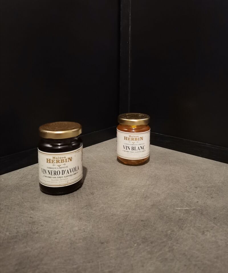 Confit vin Nero d'Avola 100g / confit vin blanc 100g=6.90€ 