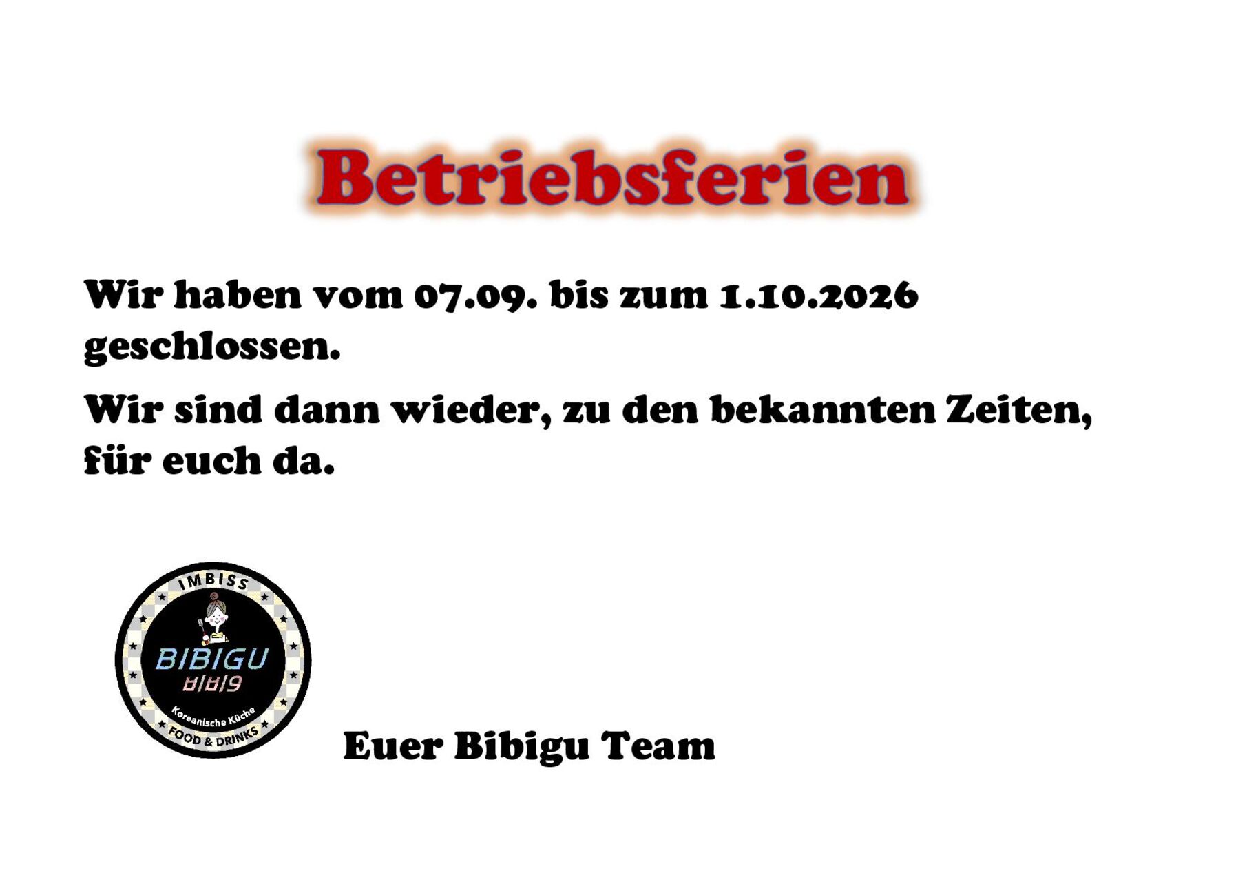 Betriebsferien