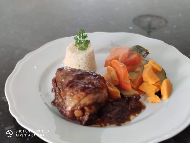 poulet courge pate douce riz