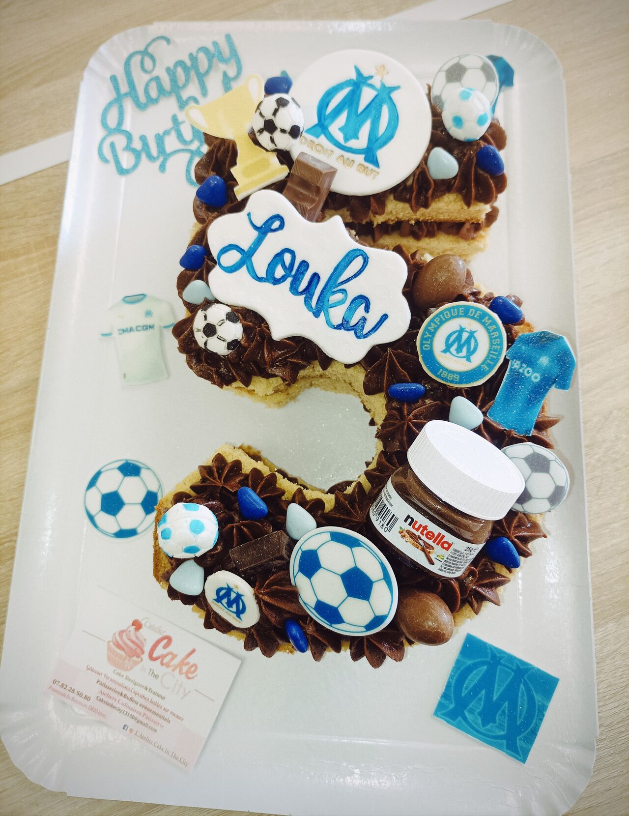 Number Cake thème OM Olympique de Marseille