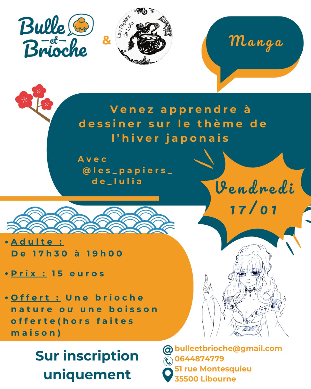 Cours dessin manga hiver japonais