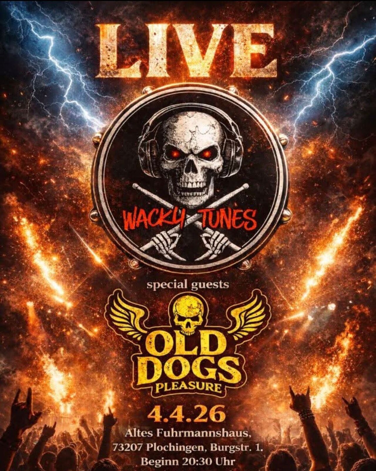 Samstag, 04.04.2026 ab 20 Uhr: "Wacky Tunes" und "Old Dogs Pleasure"