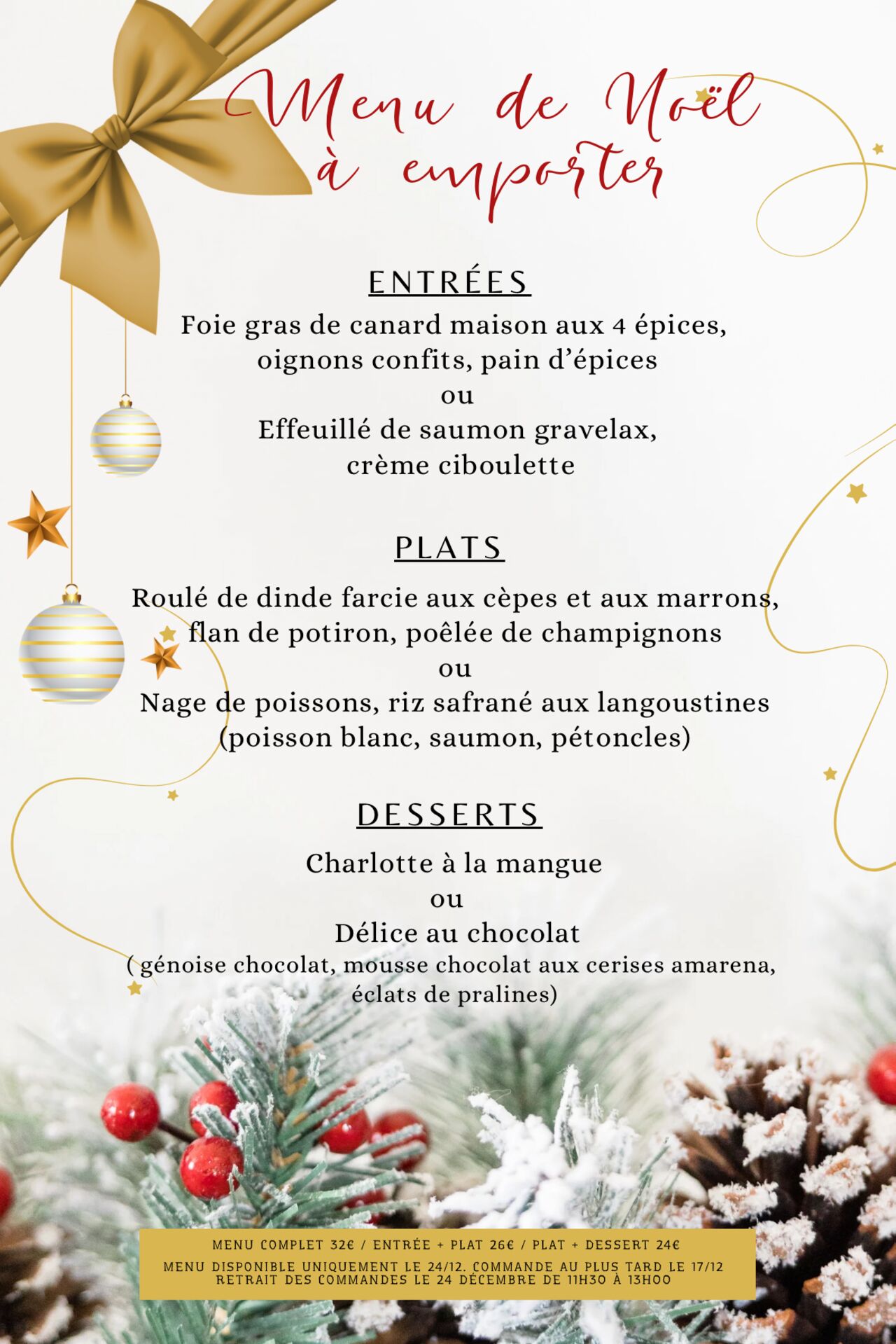 MENU DE NOËL