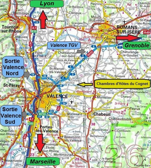 Carte de localisation : Fauconnières 26120 MONTELIER
