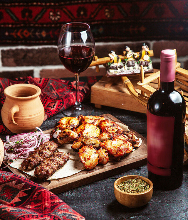 Lula kebab et poulet mariné