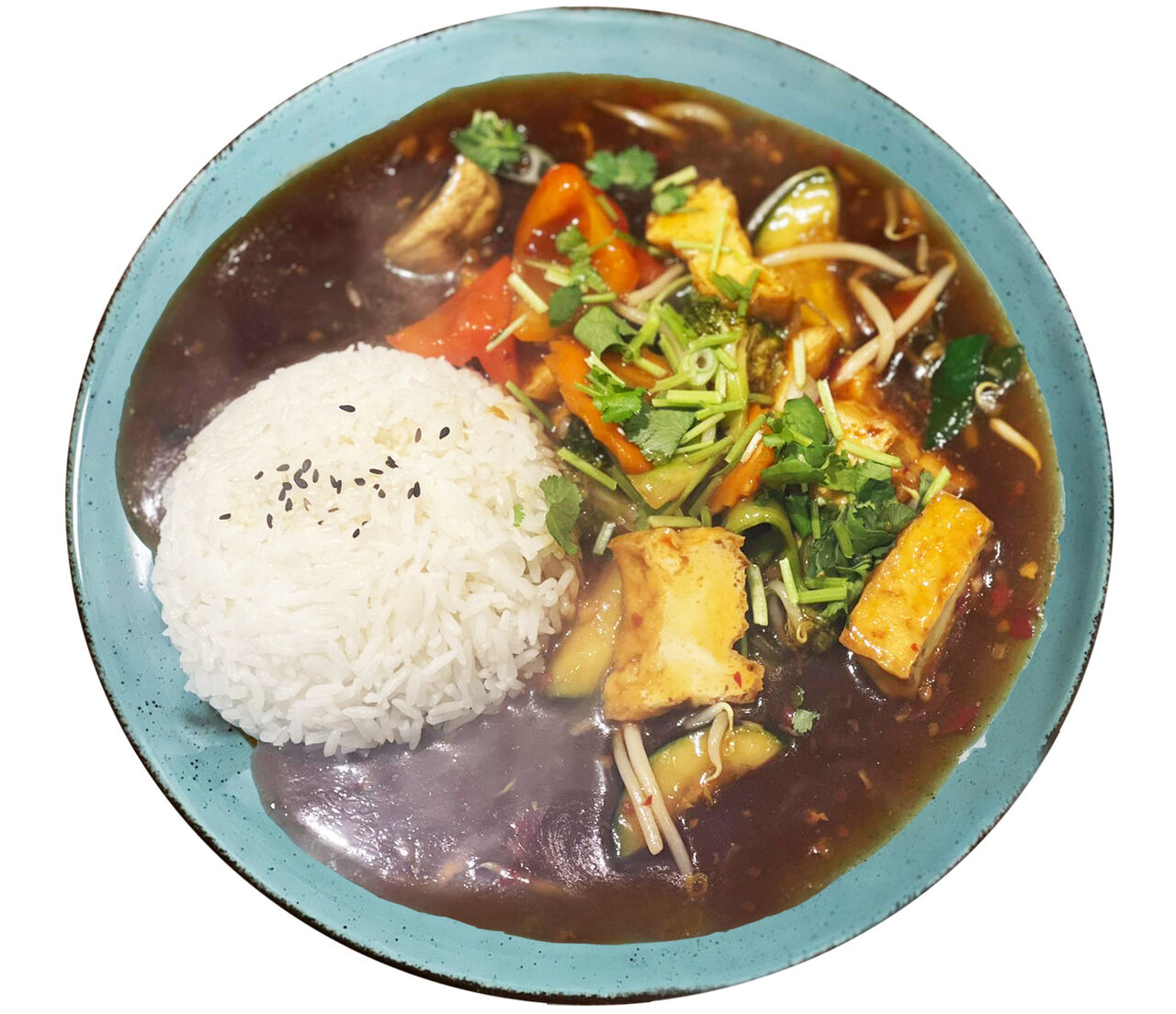 Gebratenes Gemüse „Rau Xao“ mit Tofu 