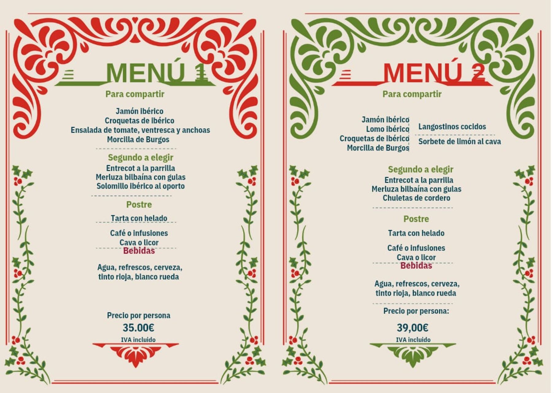 Menus de eventos empresas