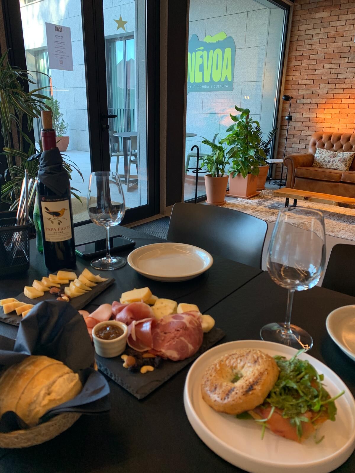 Cheese & Charcuterie Board and Smoked Salmon Bagel