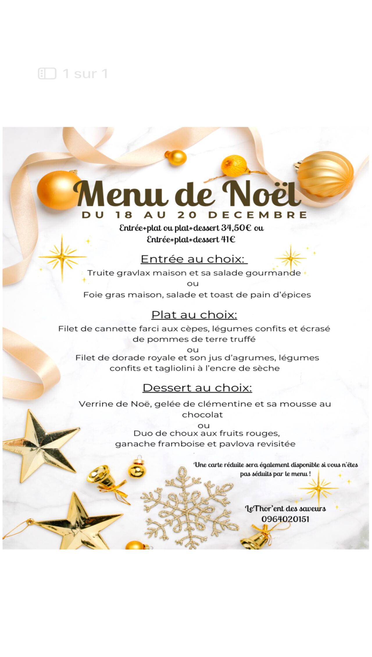 MENU de NOEL