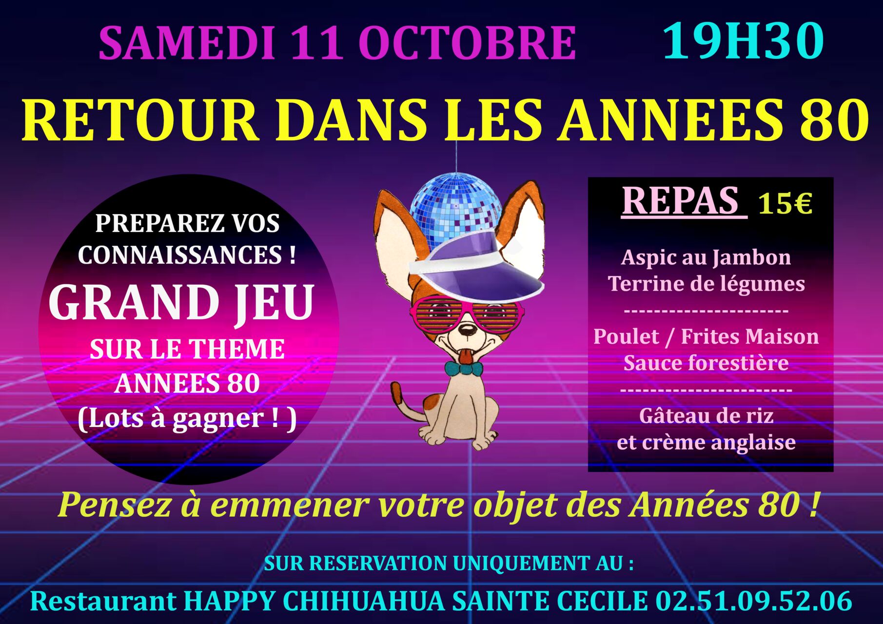 SOIREE RETOUR DANS LES ANNEES 80