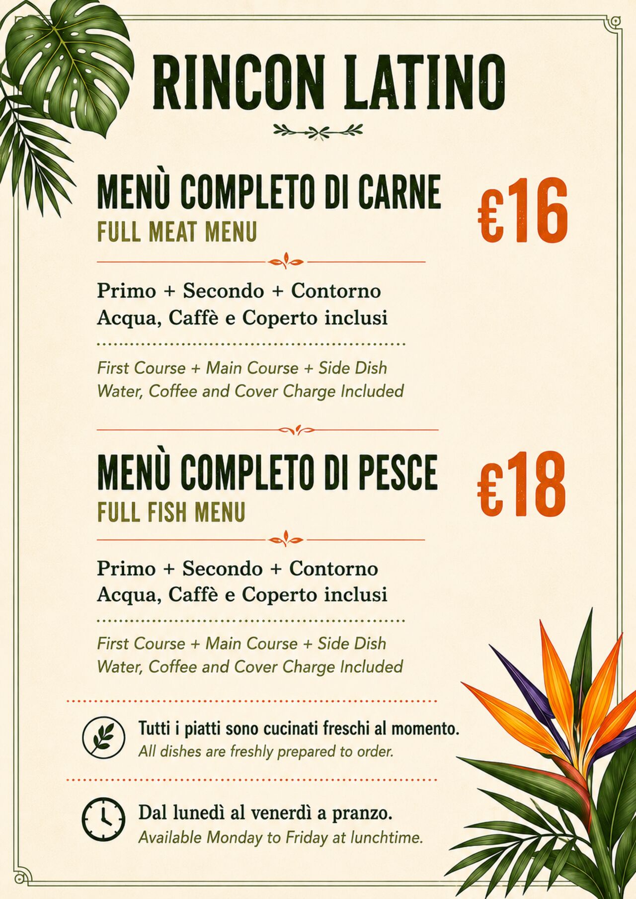 🌞 Menù Pranzo Speciale – Gustoso, Veloce e Conveniente!