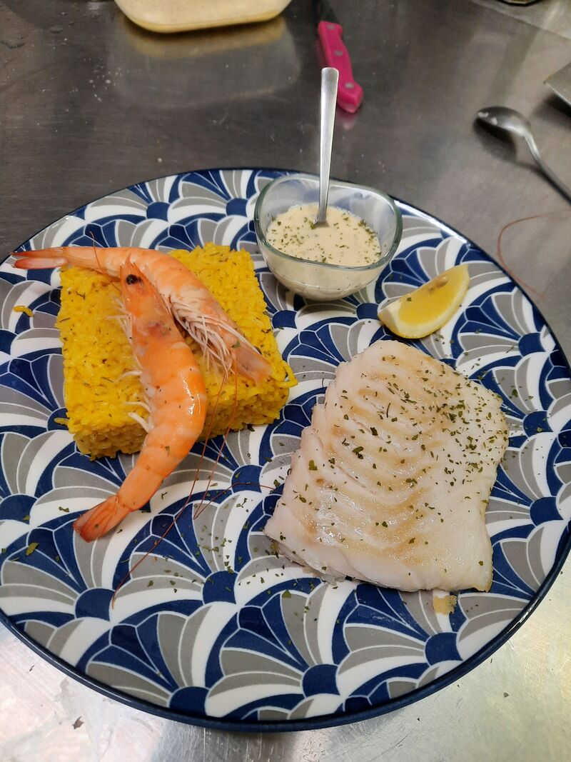 Plat de cabillaud en menu de semaine