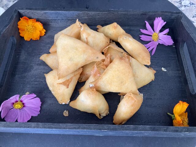 Briouate chèvre-crevette