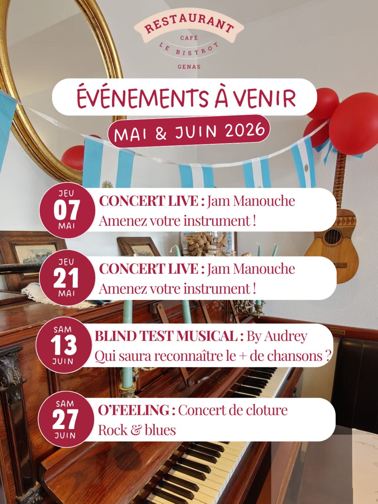 Mai & Juin s'annoncent festifs au Bistrot