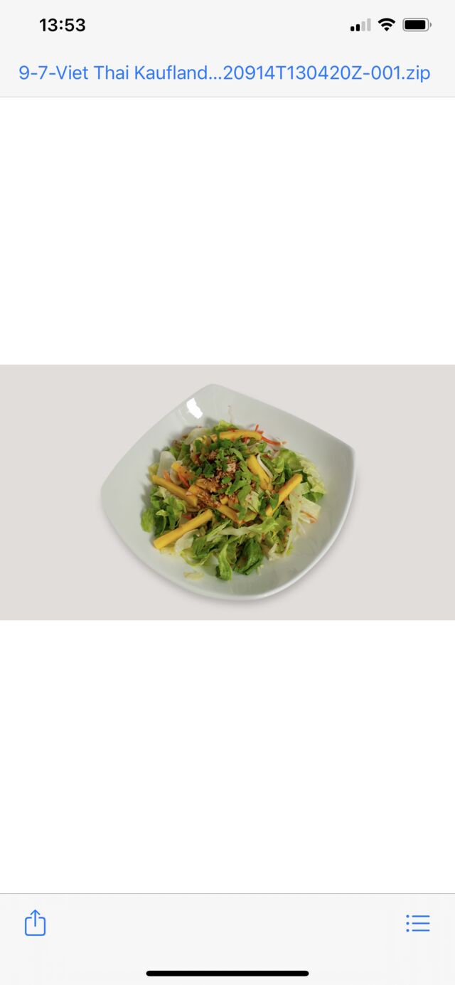 Mango Salat in hausgemacht Limetten Soße 