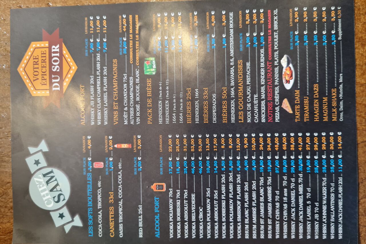 Chez SAM nous vous proposons un service épicerie du soir