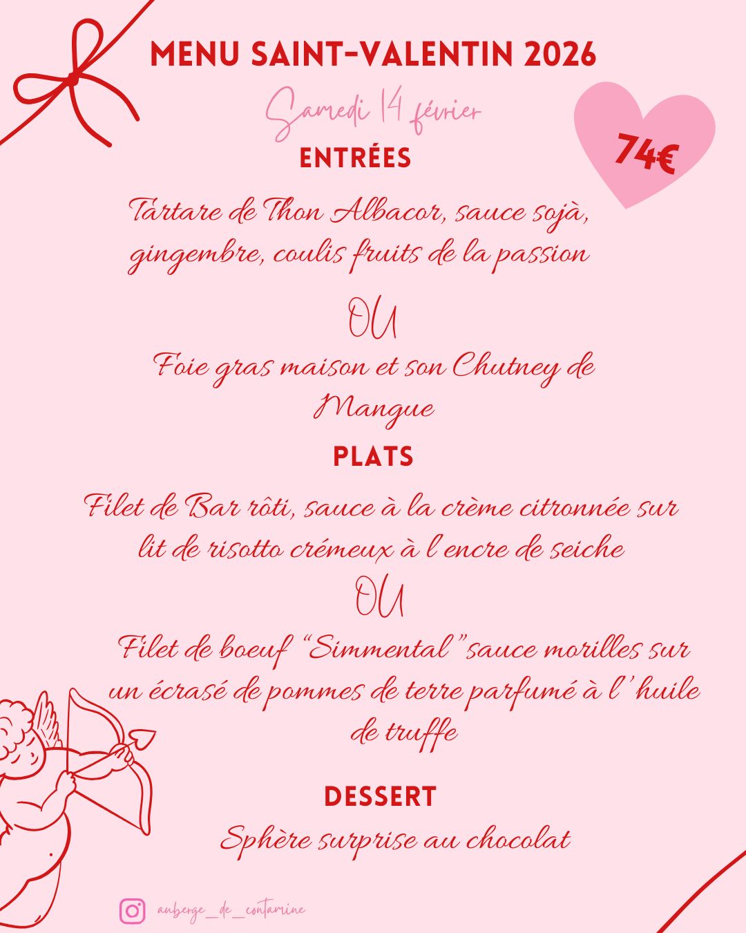 MENU ST VALENTIN 2026