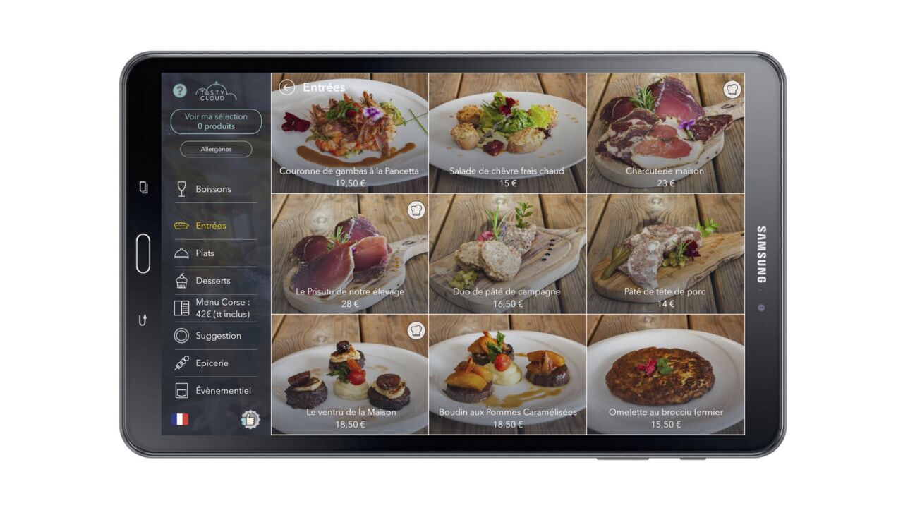 CONCEPT DE MENU DIGITALISÉS SUR TABLETTE BY TASTY CLOUD 