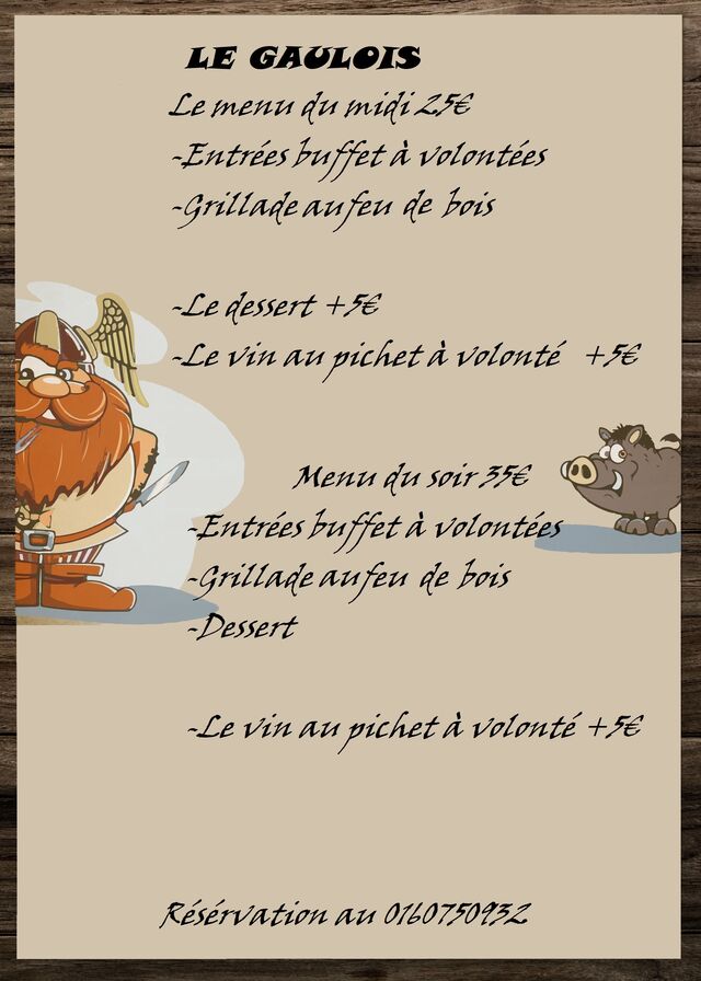 Le formule du restaurant