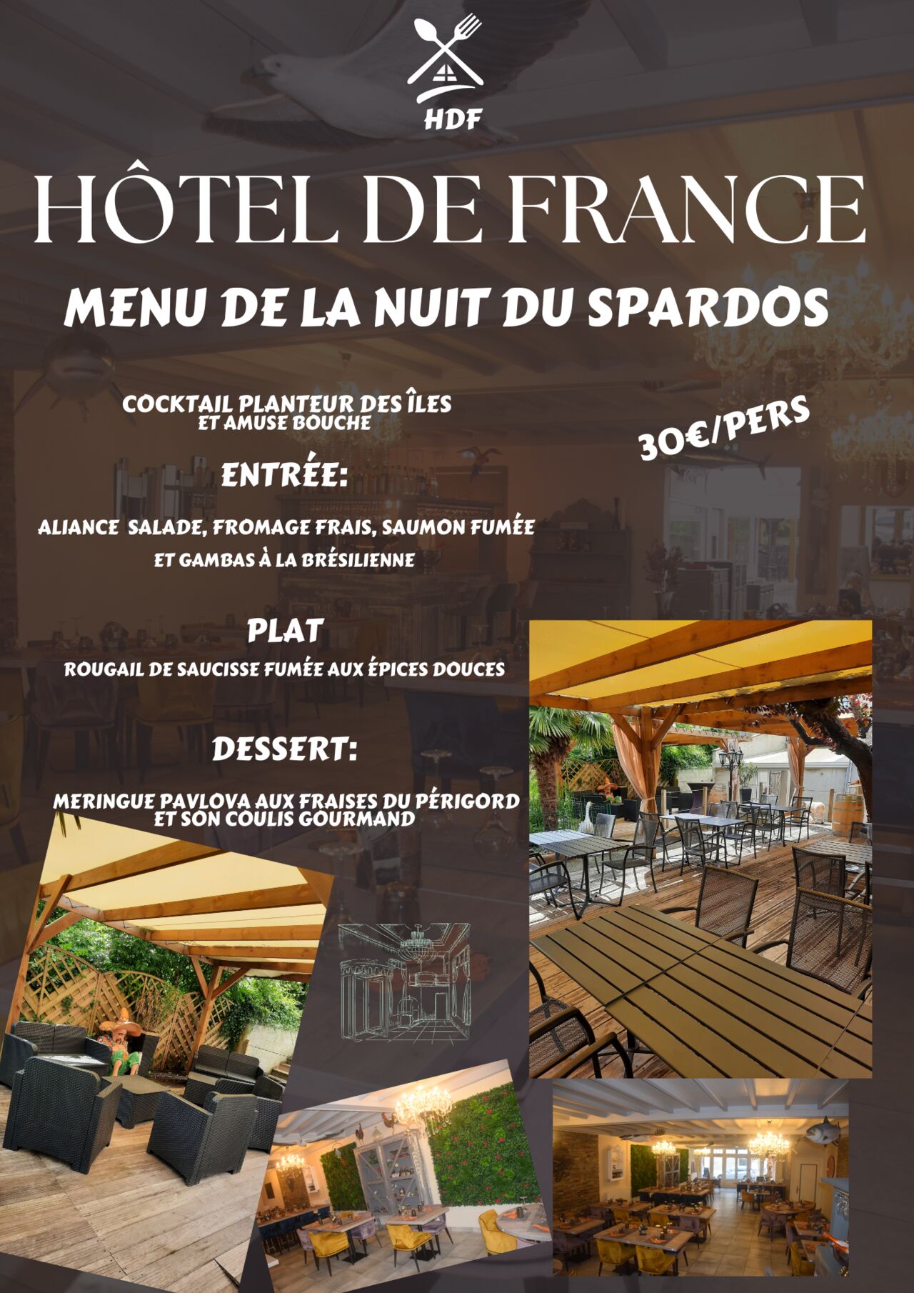 Menu de la nuit du Spardos